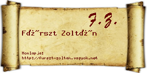 Fürszt Zoltán névjegykártya